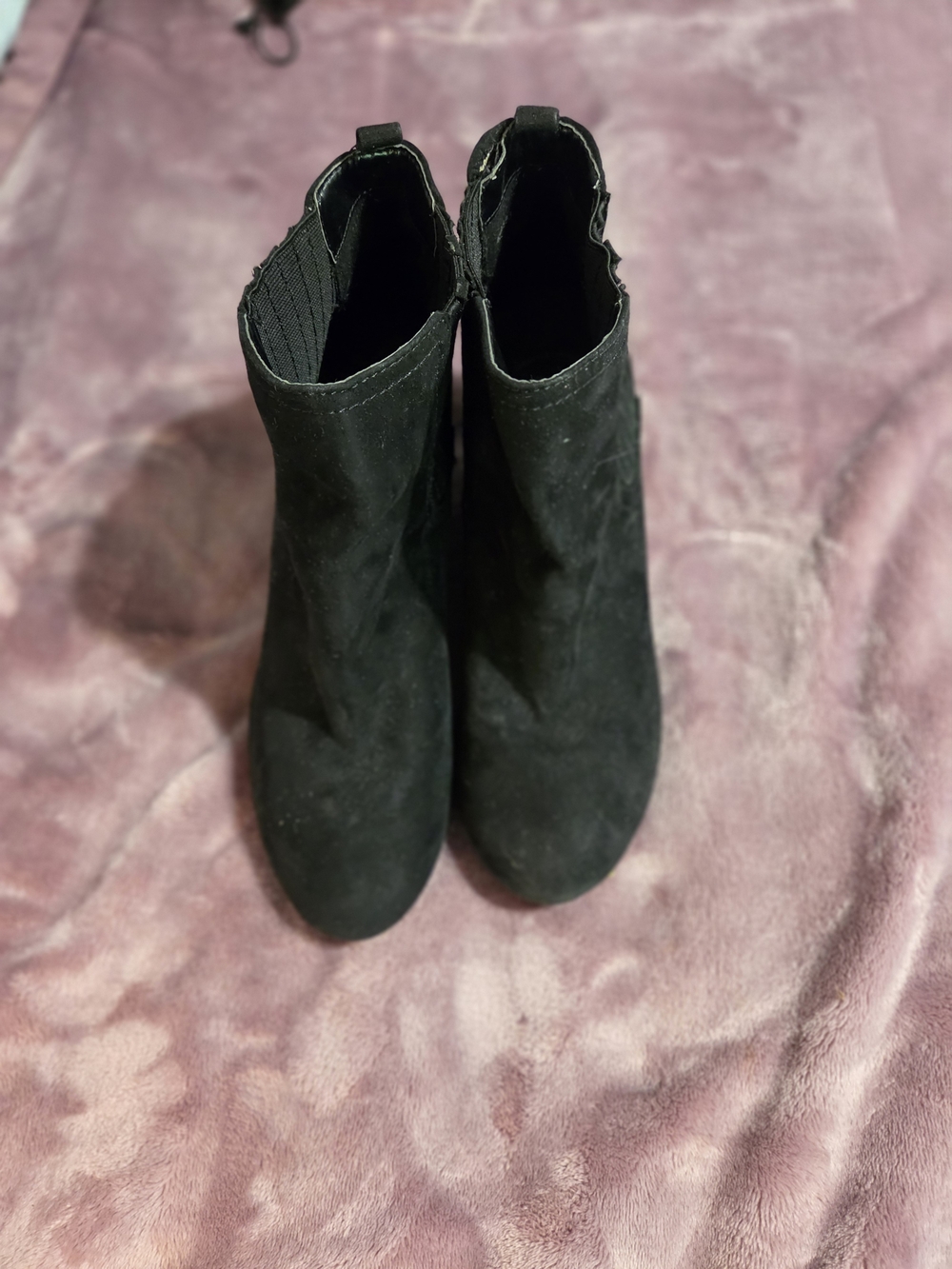 GAP Black Suede Wedge Ankle Booties